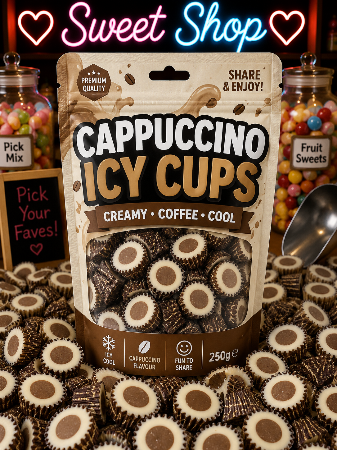 Icy cups cappuccino