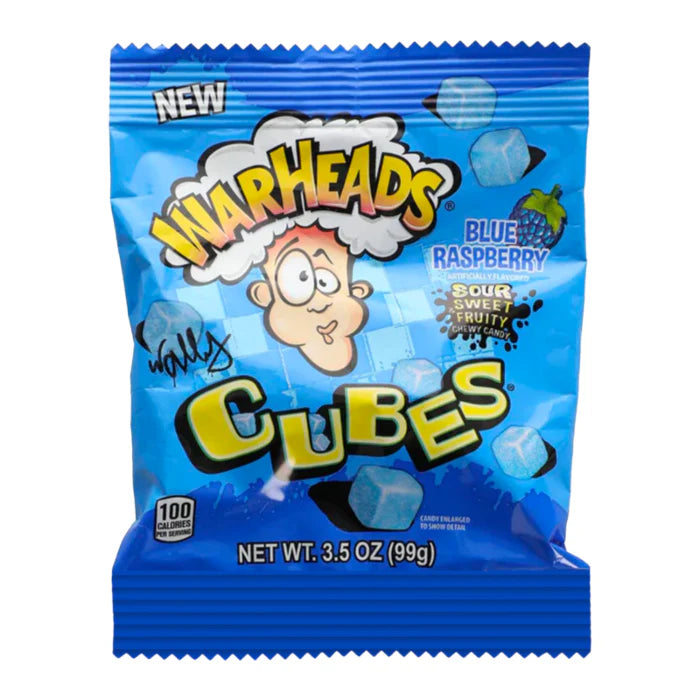 Warheads blue raspberry cubes
