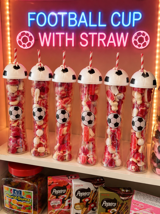 Football cup filled with jellys