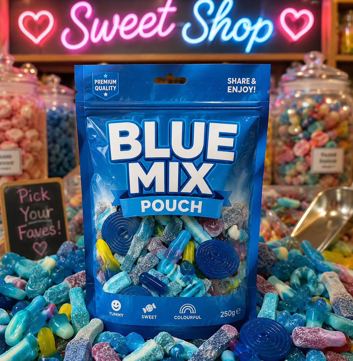 Blue mix pouch