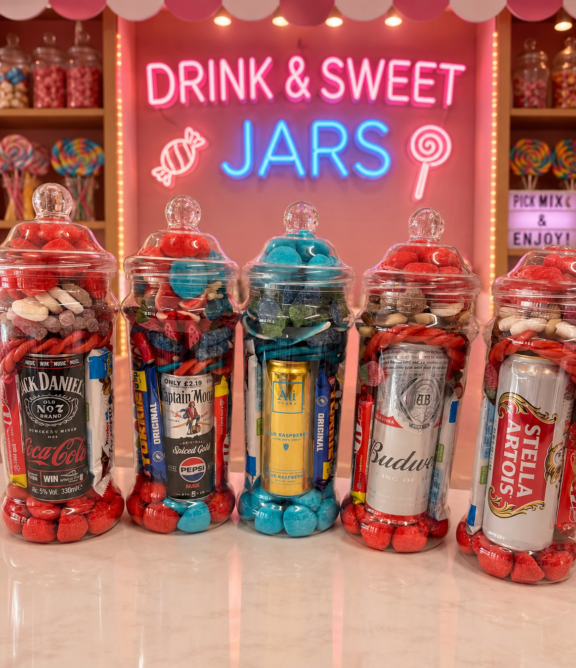 Alcohol drink jars (18+ to purchase)