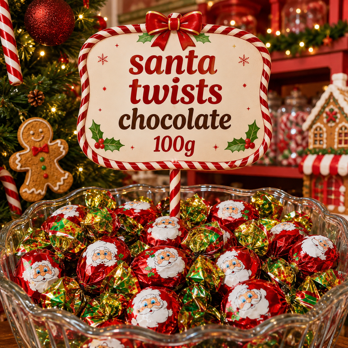 Santa chocolate twists 100g