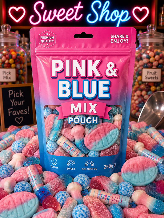 Pink & blue mix pouch