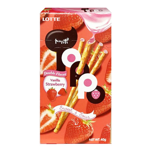Toppo strawberry filled pretzel sticks